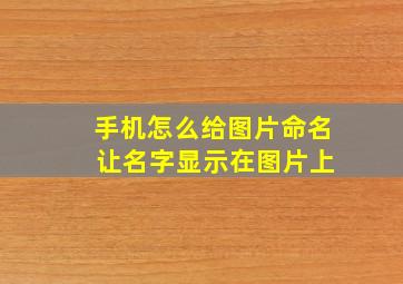 手机怎么给图片命名 让名字显示在图片上